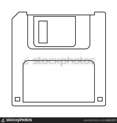 Floppy Icon. Outline Simple Design With Editable Stroke. Vector Illustration.