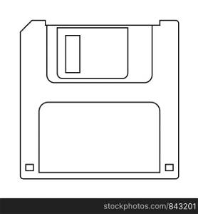 Floppy Icon. Outline Simple Design With Editable Stroke. Vector Illustration.