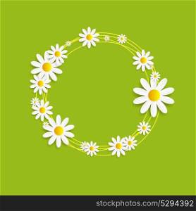Flora Daisyl Design. Green Background. Vector Illustartion EPS10. Flora Daisyl Design Vector Illustartion