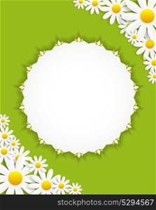 Flora Daisyl Design. Green Background. Vector Illustartion EPS10. Flora Daisyl Design Vector Illustartion