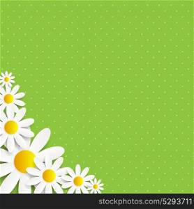 Flora Daisyl Design on Green Background. Vector Illustartion EPS10. Flora Daisyl Design Vector Illustartion
