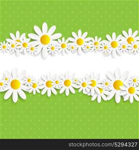 Flora Daisyl Design on Green Background. Vector Illustartion EPS10. Flora Daisyl Design Vector Illustartion