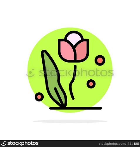Flora, Floral, Flower, Nature, Rose Abstract Circle Background Flat color Icon