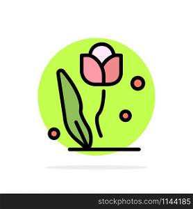 Flora, Floral, Flower, Nature, Rose Abstract Circle Background Flat color Icon