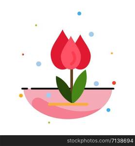 Flora, Floral, Flower, Nature, Rose Abstract Flat Color Icon Template