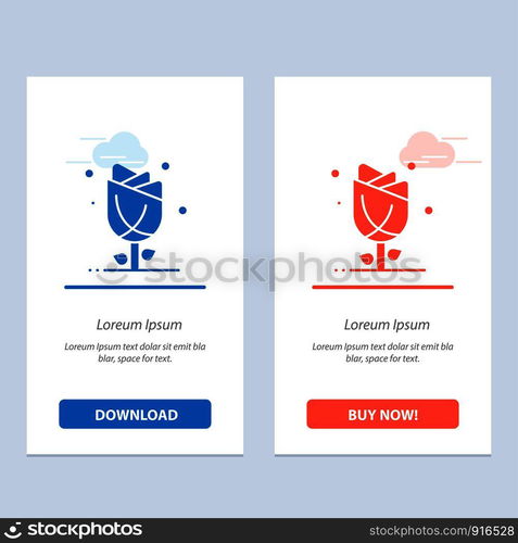 Flora, Floral, Flower, Nature, Rose Blue and Red Download and Buy Now web Widget Card Template