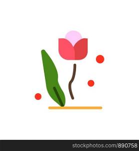 Flora, Floral, Flower, Nature, Rose Flat Color Icon. Vector icon banner Template