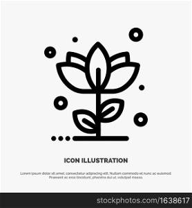 Flora, Floral, Flower, Nature, Rose Line Icon Vector