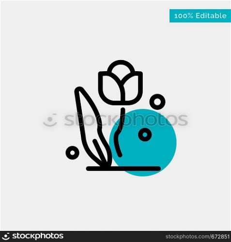 Flora, Floral, Flower, Nature, Rose turquoise highlight circle point Vector icon