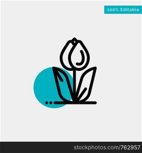 Flora, Floral, Flower, Nature, Rose turquoise highlight circle point Vector icon