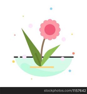 Flora, Floral, Flower, Nature, Spring Abstract Flat Color Icon Template
