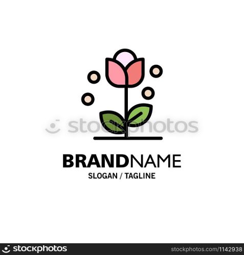 Flora, Floral, Flower, Nature, Spring Business Logo Template. Flat Color
