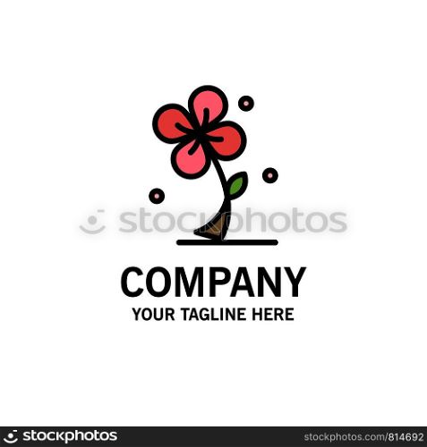 Flora, Floral, Flower, Nature, Spring Business Logo Template. Flat Color