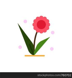 Flora, Floral, Flower, Nature, Spring Flat Color Icon. Vector icon banner Template