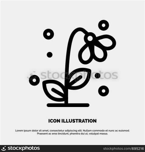 Flora, Floral, Flower, Nature, Spring Line Icon Vector