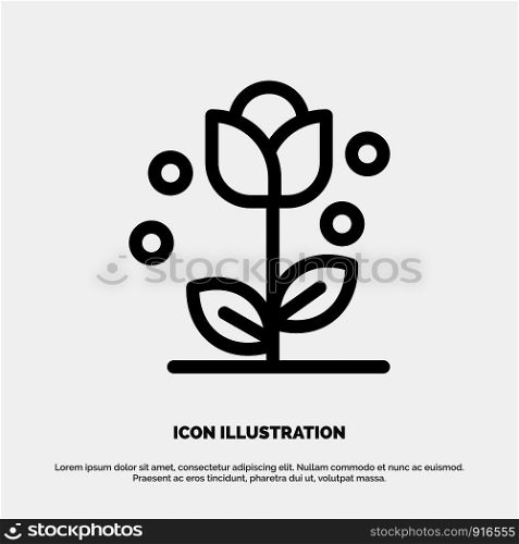 Flora, Floral, Flower, Nature, Spring Line Icon Vector