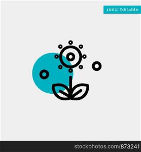 Flora, Floral, Flower, Nature, Spring turquoise highlight circle point Vector icon