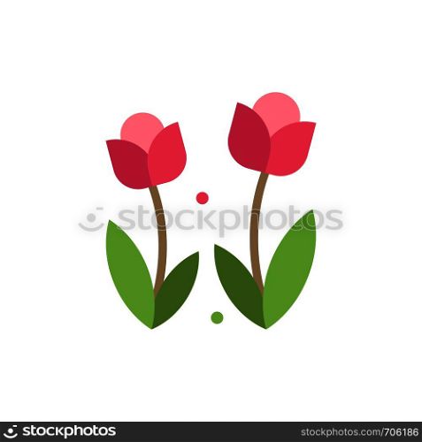 Flora, Flower, Nature, Rose, Spring Flat Color Icon. Vector icon banner Template