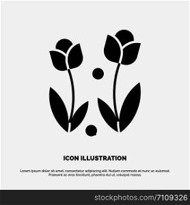 Flora, Flower, Nature, Rose, Spring solid Glyph Icon vector