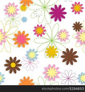 Flora Flower Seamless Pattern Design Vector Illustartion EPS10. Flora Flower Seamless Pattern Design Vector Illustartion