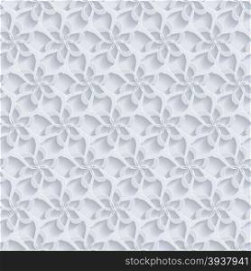 Floral 3d Seamless Pattern Background. Vector Decoration For Wallpaper or Invitation Card