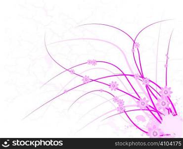 floral abstract pink design with plenty of copy space