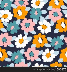 Floral abstract seamless pattern.