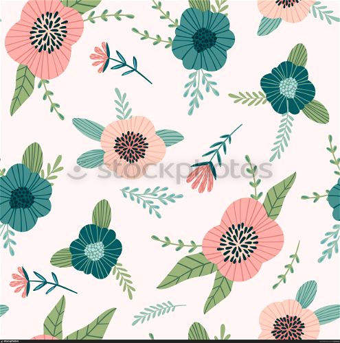 Floral abstract seamless pattern.