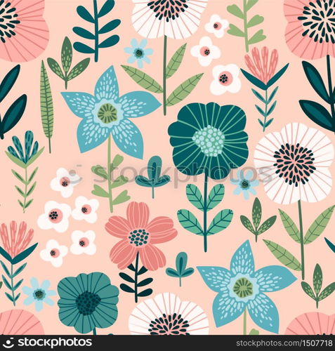 Floral abstract seamless pattern. Vector design for paper, cover, fabric, interior decor and other users. Floral seamless pattern. Vector design for paper, cover, fabric, interior decor