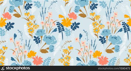 Floral abstract seamless pattern. Vector design for paper, cover, fabric, interior decor and other users. Floral abstract seamless pattern. Vector design for different surfases.