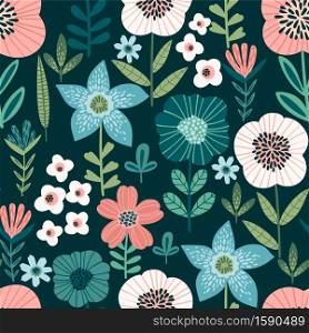 Floral abstract seamless pattern. Vector design for paper, cover, fabric, interior decor and other users. Floral seamless pattern. Vector design for paper, cover, fabric, interior decor