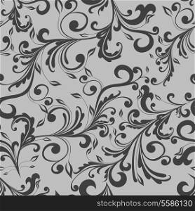 Floral and leaves swirly vintage texture seamless pattern vector illustration