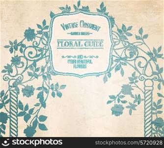Floral arch with template text for your invitation card design. Vector illustration.