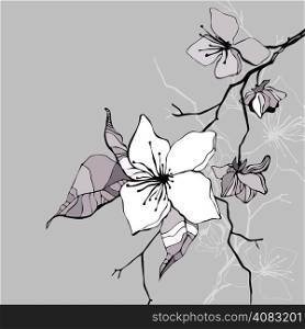 Floral background. Beautiful Hand drawn vector illustration.