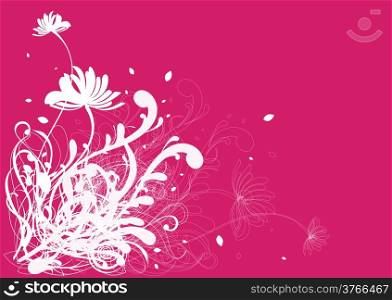 Floral background design in vibrant colorful shades of bright pink