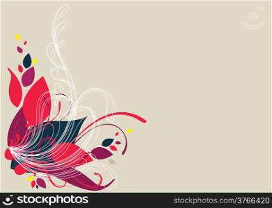 floral background design in vibrant colorful shades of red and green&#xA;