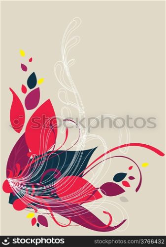 floral background design in vibrant colorful shades of red and green&#xA;