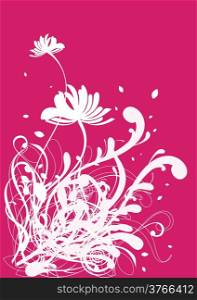 Floral background design patterns in vibrant colorful shades of bright pink&#xA;