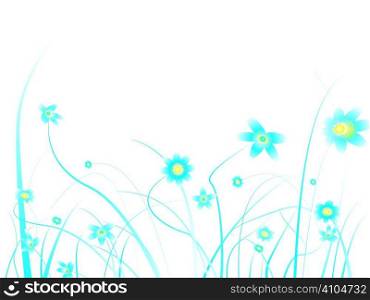Floral background design with subtle blue colours and blank space to add your own text