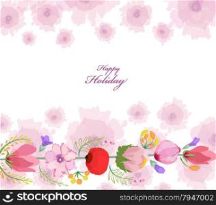 Floral background. Floral card. Watercolor floral bouquet