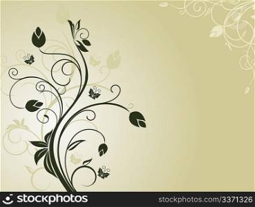 Floral background for design holiday card; vector illustration