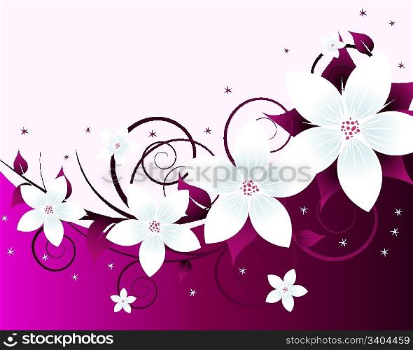 Floral background for design use. Vector illustration.
