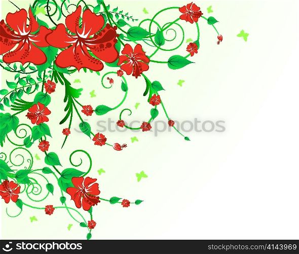 Floral background for design use. Vector illustration.
