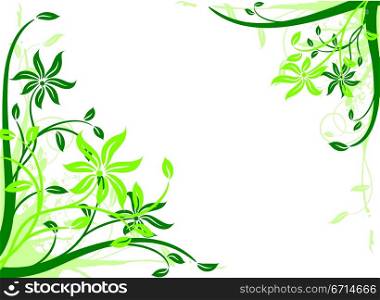 Floral background, frame, vector