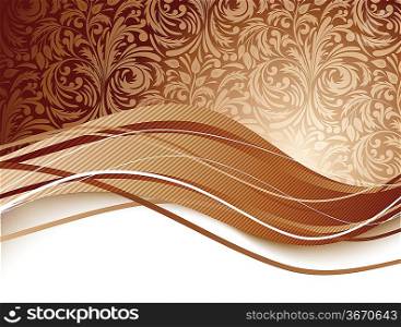 Floral background in brown color. Chocolate illustration