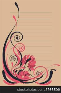 floral background in deep red and dark brown&#xA;