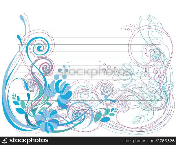floral background in light blue and green&#xA;