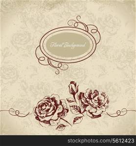 Floral background in retro style