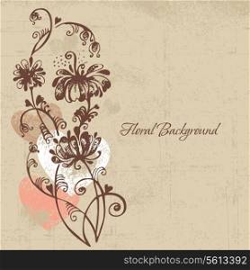 Floral background in retro style&#x9;