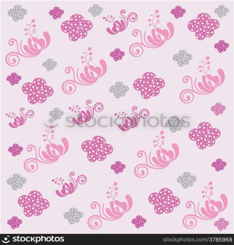 Floral background in soft pink and grey- Suitable for scrapbooking, wedding card design, wallpaper, wrapping paper present and many more